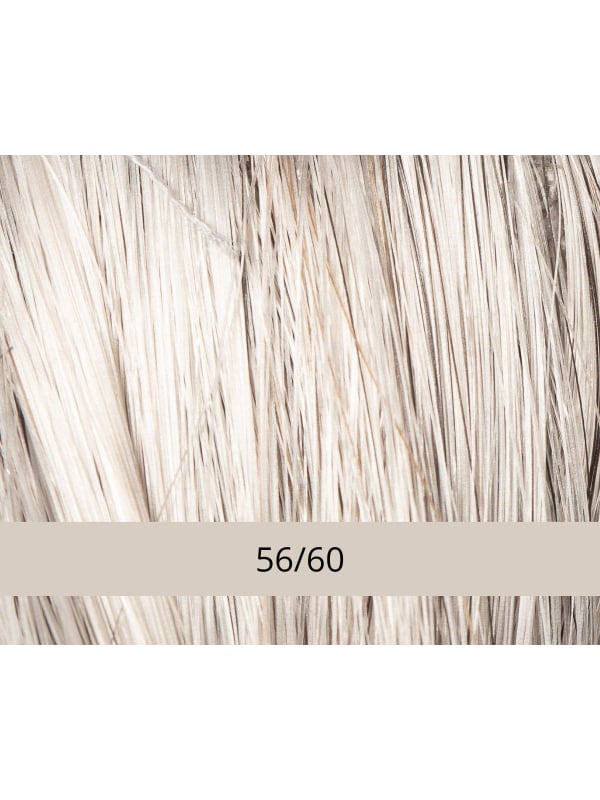 Perruque Frimousse NJ Création : coupe courte plongeante effilée, bordure tulle discrète, fibre synthétique NJ et maintien Antig
