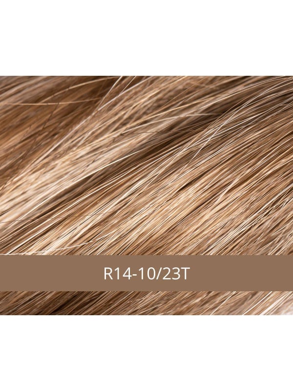 Perruque Frimousse NJ Création : coupe courte plongeante effilée, bordure tulle discrète, fibre synthétique NJ et maintien Antig