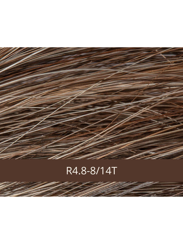 Perruque Kim NJ Création mi-longue bouclée, fibre synthétique effet naturel, frange volumineuse et confort médical antiglisse.