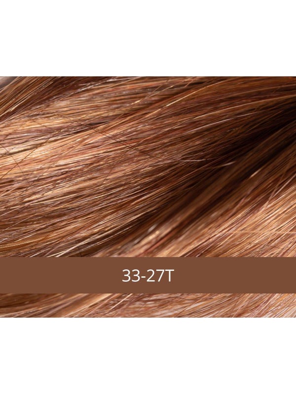Perruque Kiwi NJ Création : coupe courte dégradée, frange sur le côté, fibre synthétique NJ au rendu naturel, maintien antigliss