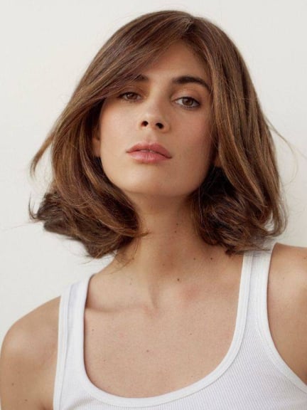 Romy - Perruque mi-longue NJ Création avec frange élégante et maintien antiglisse