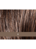 Perruque Tatiana NJ Création : cheveux longs lisses, frange épaisse, fibre NJ, tulle frontal discret, confort médical antiglisse