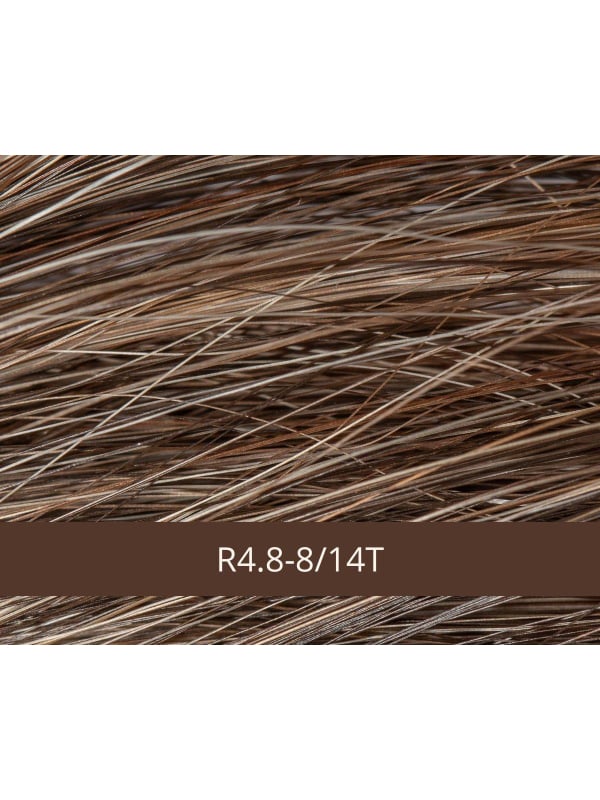 Perruque Tatiana NJ Création : cheveux longs lisses, frange épaisse, fibre NJ, tulle frontal discret, confort médical antiglisse