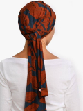 Turban Liz Rosette La Vedette en viscose, foulard fixé sur bonnet : tenue anti-glisse, nouages multiples, doux pour cuir chevelu