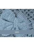 Béret femme Sofia MM Paris en tricot acrylique doux avec fleur, idéal pour l’hiver
