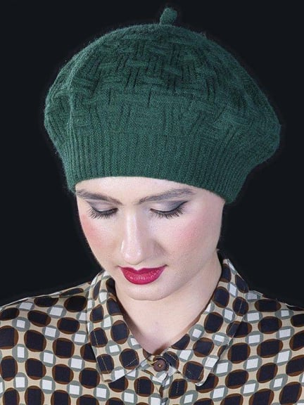 Béret Alexis MM Paris en angora, laine et acrylique, disponible en alexis bleu, alexis fushia et alexis vert