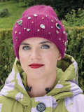 Bonnet Côme en laine, angora et acrylique avec bijoux lumineux