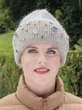 Bonnet Côme en laine, angora et acrylique avec bijoux lumineux