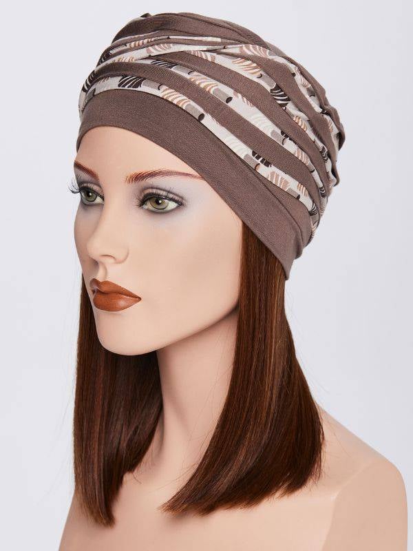 Turban Mira, 95% bambou 5% spandex, bandes pailletées, ultra-doux et confortable