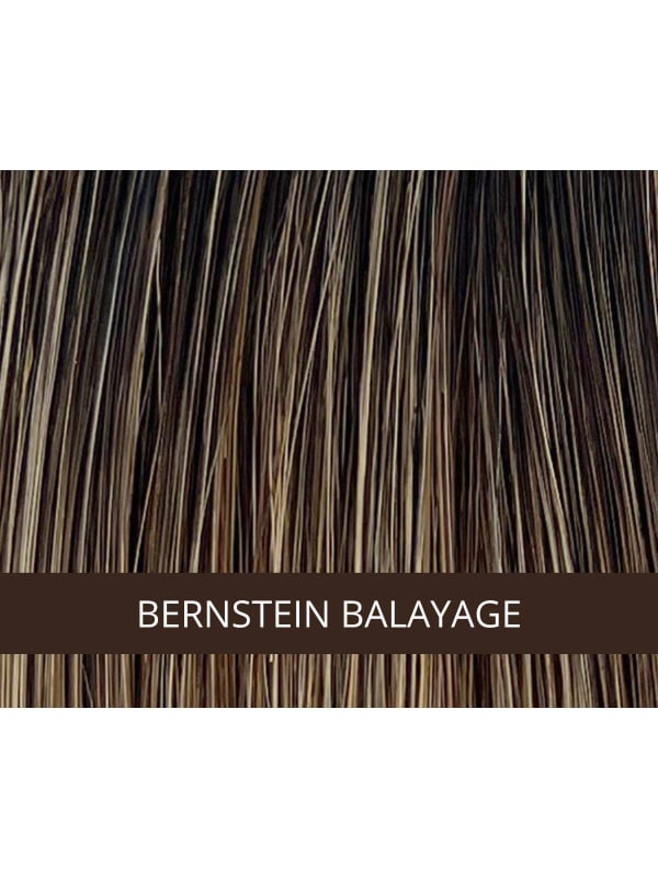 Volumateur Remy Mono Topper Gisela Mayer en Remy Hair naturel 40 cm, pose à clips, effet densité discret, coiffable à 160°C.