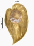 Volumateur Magic Top Lace Echthaar 15x14 cm en cheveux naturels, tulle transparent, clips discrets, longueur 30 cm