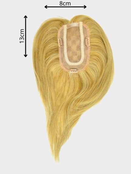 Part Piece Mono HH — 8×13 cm, 22 cm, cheveux naturels, clips faciles à poser