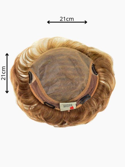 High End Top Filler Curly — volumateur ondulé à clips 21x21 cm, coupe dégradée