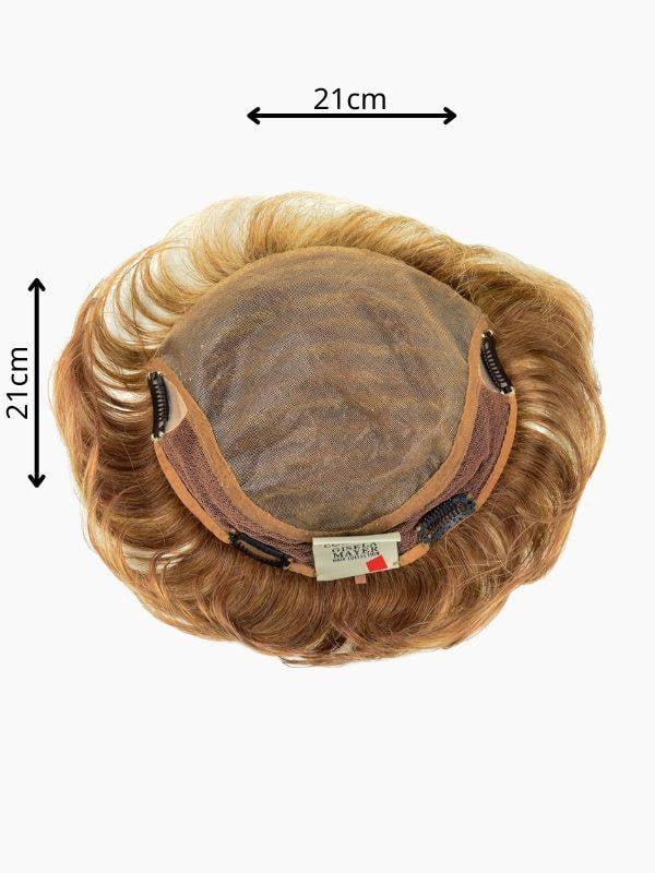 Volumateur High End Top Filler Curly ondulé en fibre synthétique, 21x21 cm, à clips pour un volume naturel et léger.