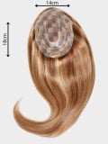 Volumateur Top Filler Delia Mono en cheveux naturels 40 cm à clips, base 14x18 cm pour un volume discret et une tenue fiable.