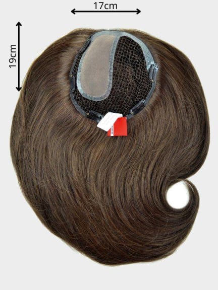 Luxery Top Filler Lace — volumateur 18x19 cm, mono-filament, 4 clips, cheveux 100% Remy