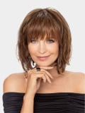 Perruque Magic Clou Gisela Mayer mi-longue avec frange droite, effet coiffé/décoiffé, fibre synthétique naturelle résistante à 1