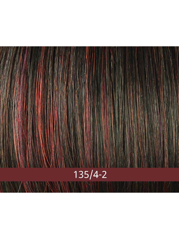 Perruque Magic Cuba Gisela Mayer mi-longue effilée avec frange, fibre synthétique thermo 160°C, rendu naturel et discret.