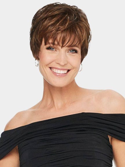 Perruque Magic Lizzy Gisela Mayer — courte, frange, fibre synthétique résistante 160°C