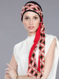 Turban chimio Una Ellen Wille en viscose, longs pans à nouer, coloris vifs