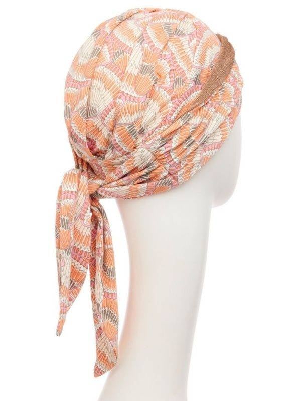 Turban foulard Béatrice en bambou Christine Headwear, doux et respirant, volume avec bandeau et pans courts à nouer.