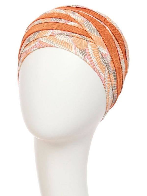 Turban Hindi Bambou Christine Headwear en viscose de bambou Caretech®, bonnet élégant et confortable pour alopécie ou chimio.
