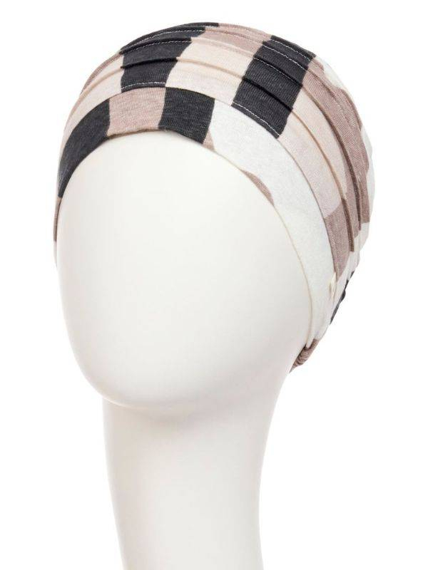 Bonnet turban Zen Lin Christine Headwear en lin naturel, léger et respirant, idéal en cas d’alopécie ou traitements.