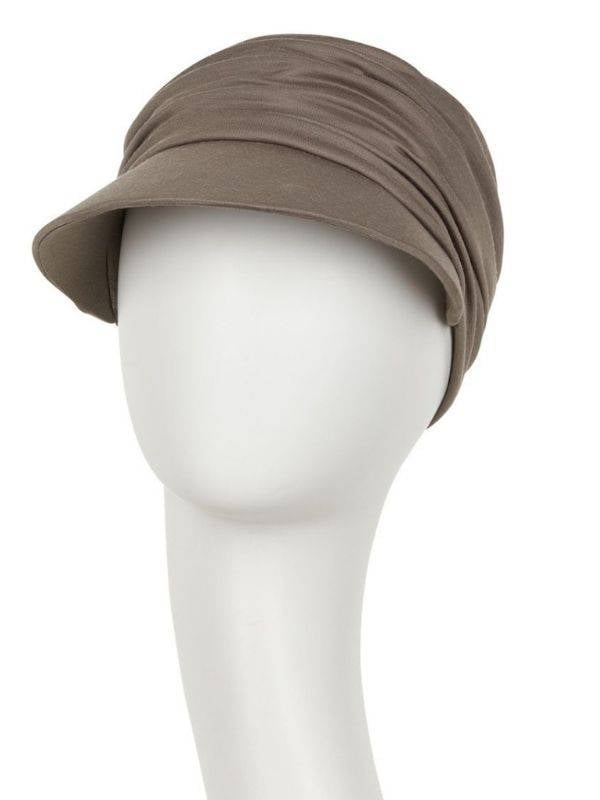 Casquette chimio Drapée Soft Line Sun Christine Headwear : drapé volume, visière, UPF50+ et technologie 37.5® pour cuir chevelu 