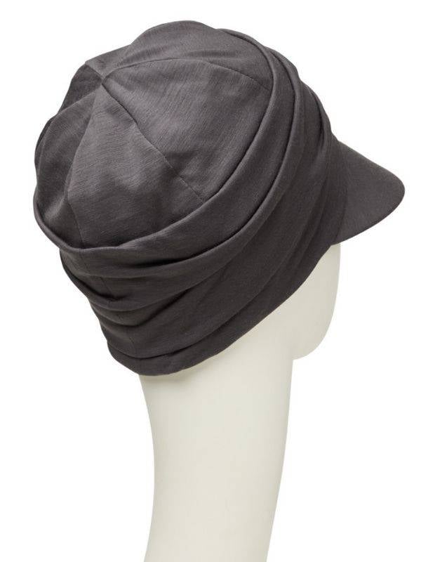 Casquette chimio Drapée Soft Line Sun Christine Headwear : drapé volume, visière, UPF50+ et technologie 37.5® pour cuir chevelu 