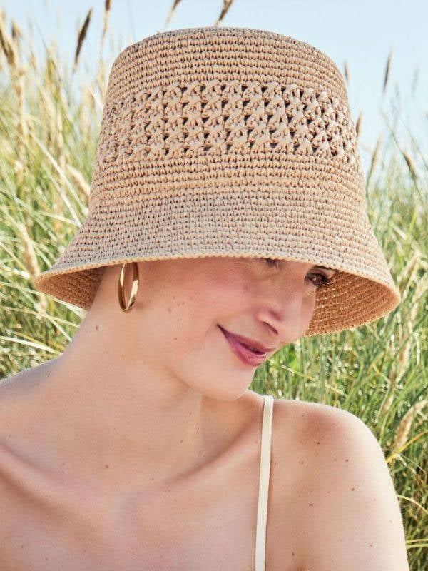 Chapeau solaire Saint Raphaël en raphia, doublure coton — élégant et protecteur