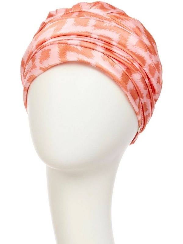 Bonnet turban Boho Christine Headwear : effet plissé, voile polyester et doublure bambou-viscose, léger et confortable.