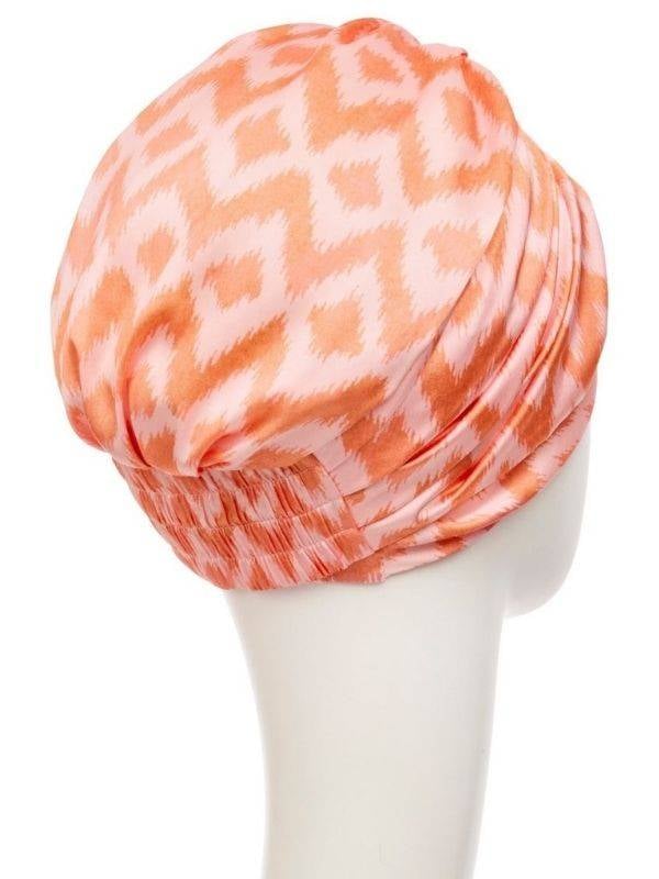 Bonnet turban Boho Christine Headwear : effet plissé, voile polyester et doublure bambou-viscose, léger et confortable.