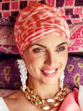 Bonnet turban Boho Christine Headwear : effet plissé, voile polyester et doublure bambou-viscose, léger et confortable.