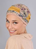 Turban Wagram NJ Création à motifs tropicaux, avec fleur modulable (côté ou devant), confortable en viscose/élasthanne