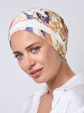 Turban Champs Elysées NJ Création avec boucle métallique modulable et motifs élégants – bonnet confortable pour un look chic.