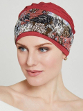 Turban Rina — bonnet uni et bandeau imprimé, 95% bambou, style élégant et confortable