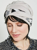 Turban Rina — bonnet uni et bandeau imprimé, 95% bambou, style élégant et confortable