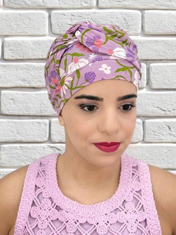 Turban Adele Imprimé MMParis en fibre de bambou, léger, doux et respirant, à porter à la maison ou en sortie