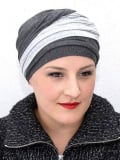 Turban Leslie MMParis bicolore, fibre de bambou : léger, doux, facile à nouer, effet volume et look naturel.