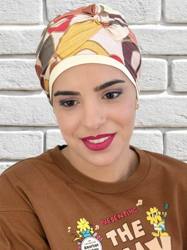 Turban Elsa bicolore en fibre de bambou — ultra-léger, hypoallergénique et anti-UV