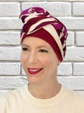 Bandeau Aline MM Paris en acrylique, motifs vifs : à nouer sur turban pour varier styles et volumes.