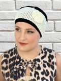 Bandeau Vélia MMParis en dentelle, porté seul ou sur turban – accessoire chic et glamour pour l’hiver