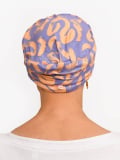 Bonnet chimio Marlene Printed Rosette La Vedette en viscose, sans couture, effet volume, doux pour cuir chevelu sensible