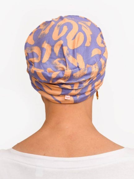Bonnet chimio Marlene Printed en viscose, sans coutures ni élastique — imprimé élégant