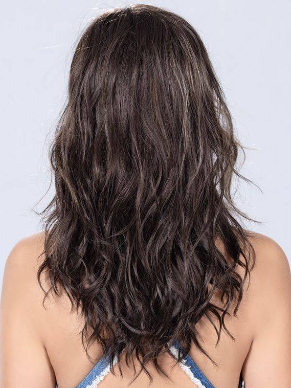 Perruque Arrow Mono Part — longues boucles dégradées, dessus plat et bordure invisible