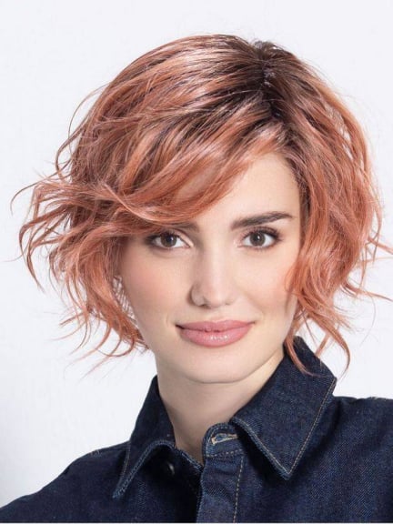 Cookie Mono Part — Perucci Ellen Wille : coupe asymétrique wavy, bordure frontale & Cool Pads