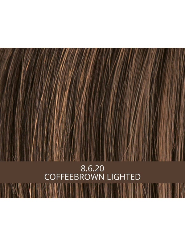 Perruque Arrow Mono Part — longues boucles dégradées, dessus plat et bordure invisible