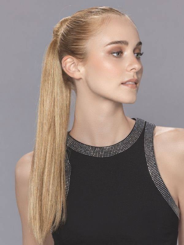 Queue de cheval Aqua Ellen Wille : extension lisse 45 cm avec clip, fibre synthétique résistante à la chaleur jusqu’à 130°C