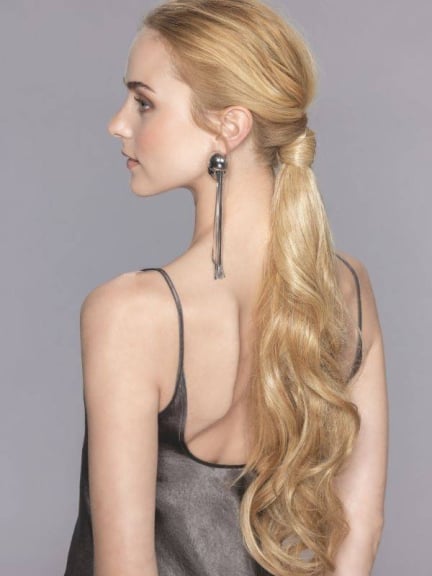 Queue de cheval Champagne Ellen Wille 50cm effet rooted mix, clip facile