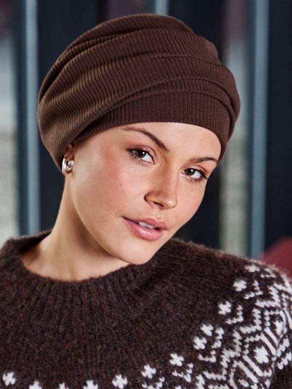 Bonnet chimio Viva Christine Headwear en coton, doublure bambou-viscose douce, bandeau amovible effet drapé pour un look naturel